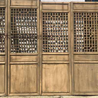 新品做旧花格仿古门窗 明式古门窗 中式做旧木门