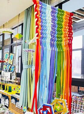 幼儿园班级森系吊挂饰教室春天编制区角背景环创布置装饰材料挂帘