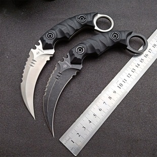 暗影爪刀户外战术高硬度直刀D2钢刃求生防身刀具爪子小刀