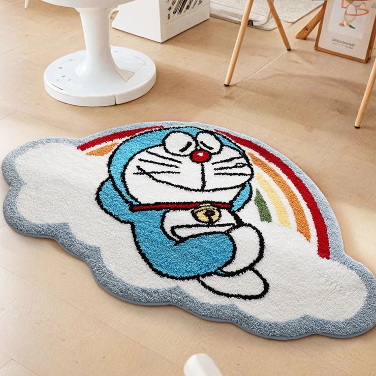 叮当猫冬季植绒床边大地毯