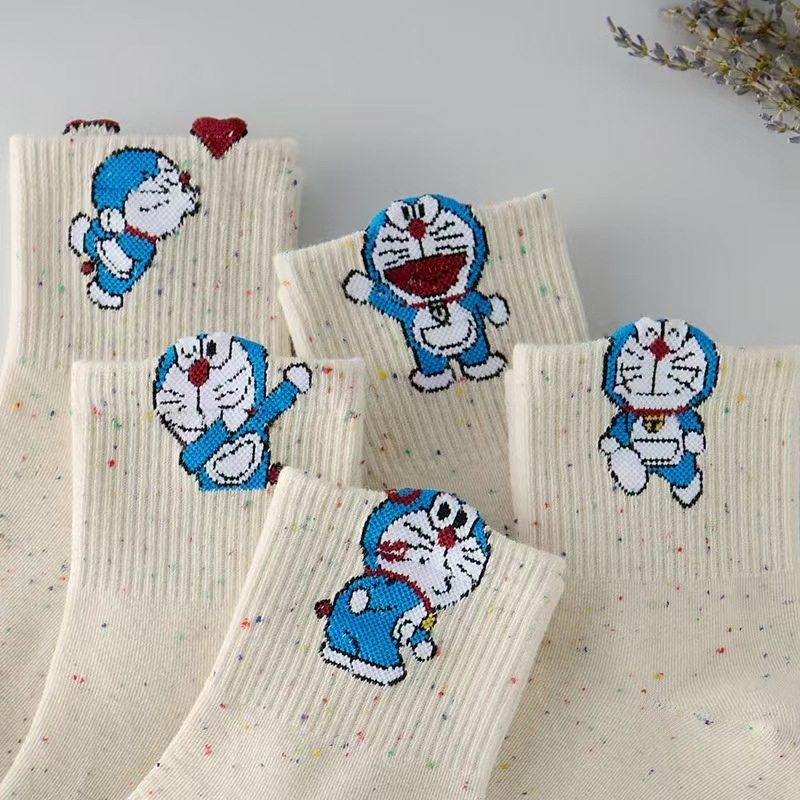 叮当猫立体百搭中筒袜