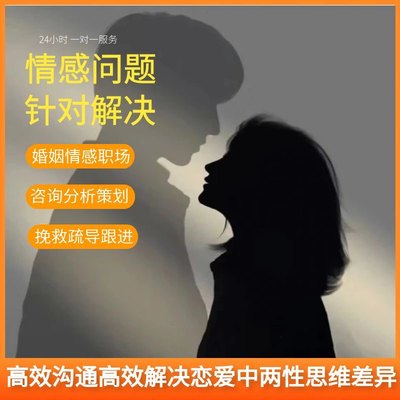 情感咨询分析婚姻家庭感情问题解决修复情感倾诉代聊情绪压力开导