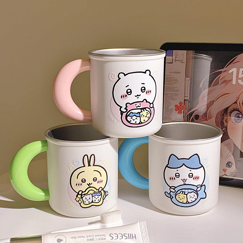 可爱吉伊小八漱口杯316不锈钢卡通防摔洗漱杯可爱情侣刷牙杯