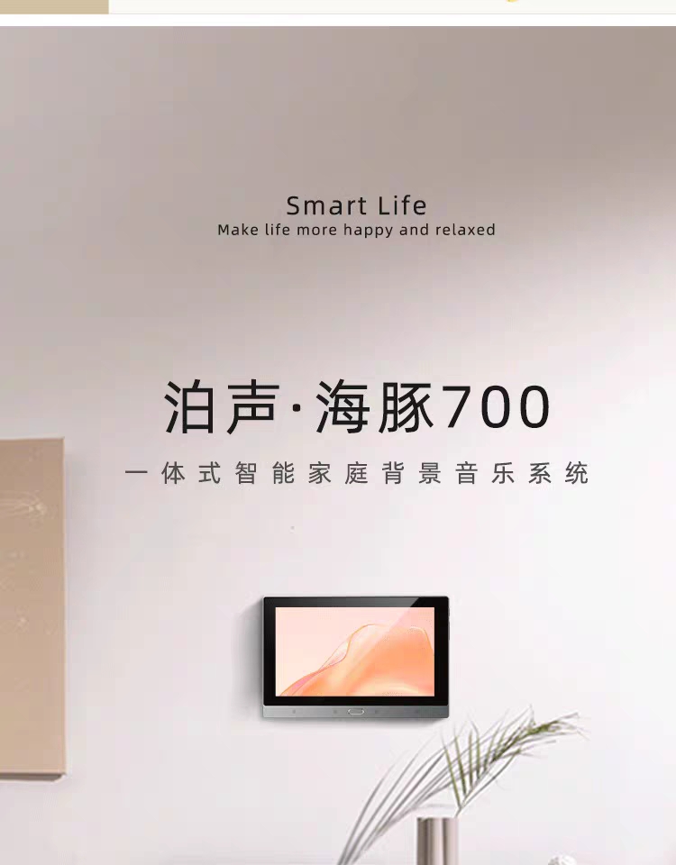 泊声backaudio背景音乐系统海豚700智能分区嵌墙主机吸顶音响