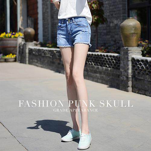 破洞牛仔短裤女夏高腰裤子女学生韩版显瘦修身弹力百搭女士新款。|ruв категории Женская одежда, джинсы - от Buy2taobao.com для оказания профессиональной услуги покупки агента Taobao