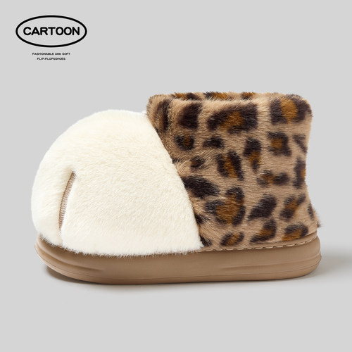 可爱猫爪棉拖鞋女士冬季2025新款室内家居高帮毛毛绒保暖棉鞋女款