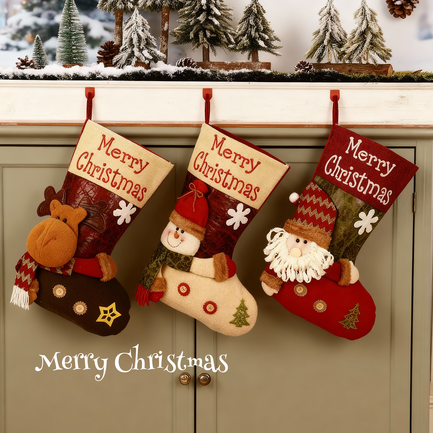 2025圣诞节大号袜子装饰挂饰礼物