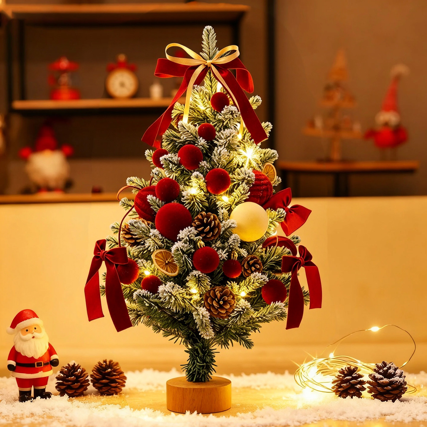 2025新款圣诞装饰品桌面摆件礼品礼物圣诞树创意氛围场景布置道具