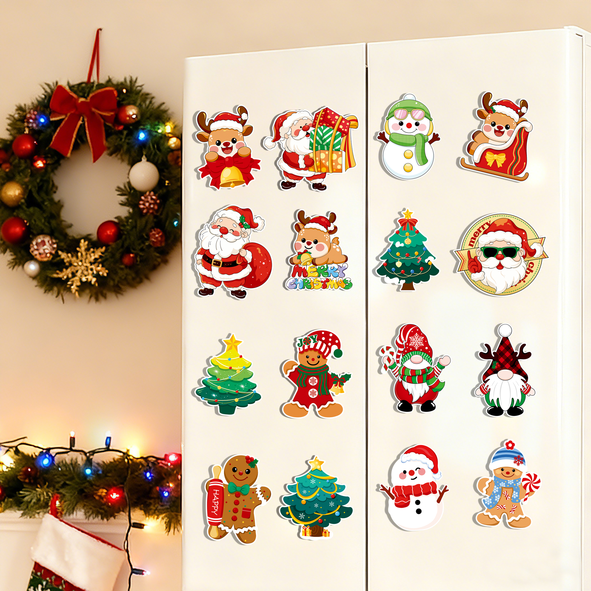 圣诞节创意圣诞树雪人磁吸冰箱贴