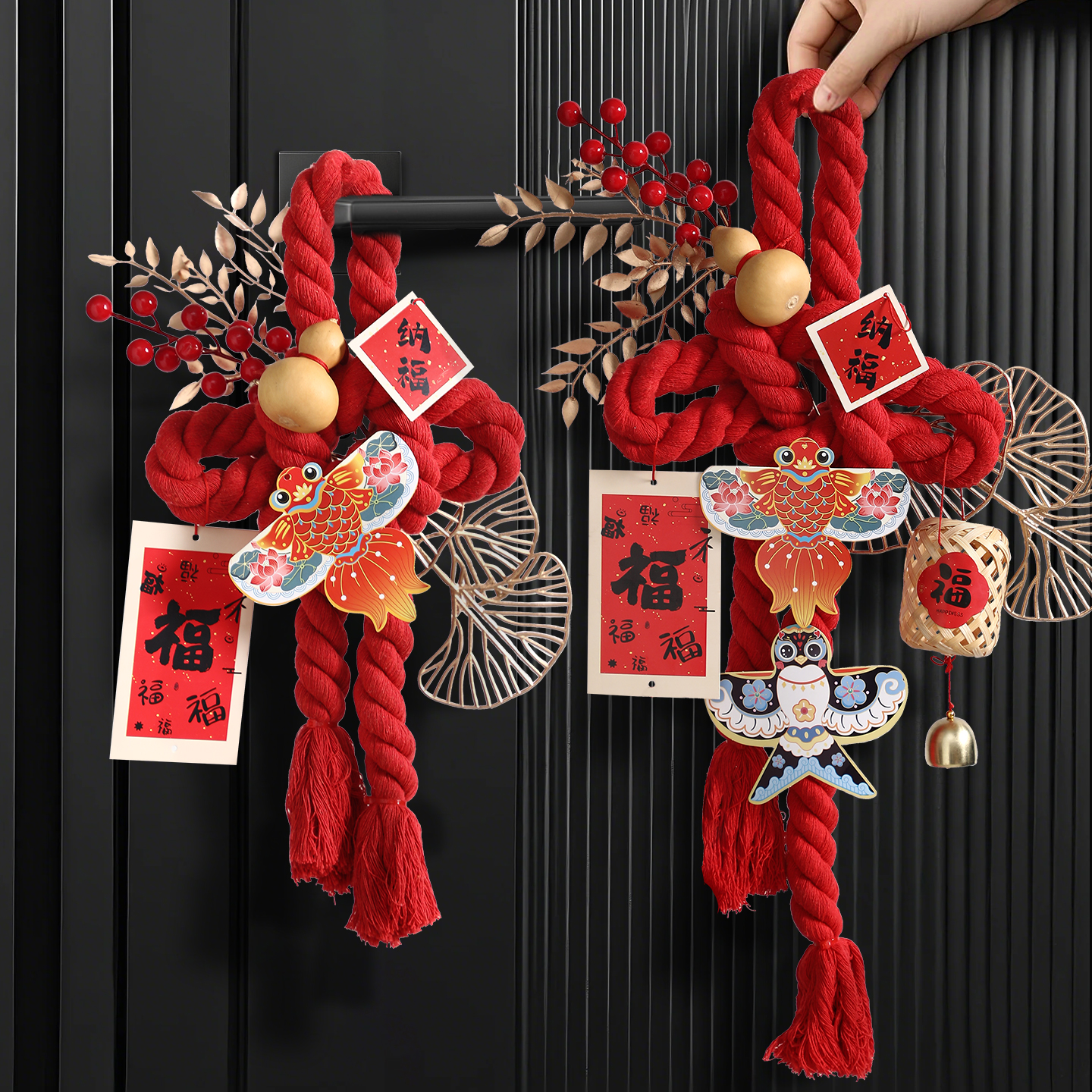 门挂马年春节万字结氛围装饰挂件