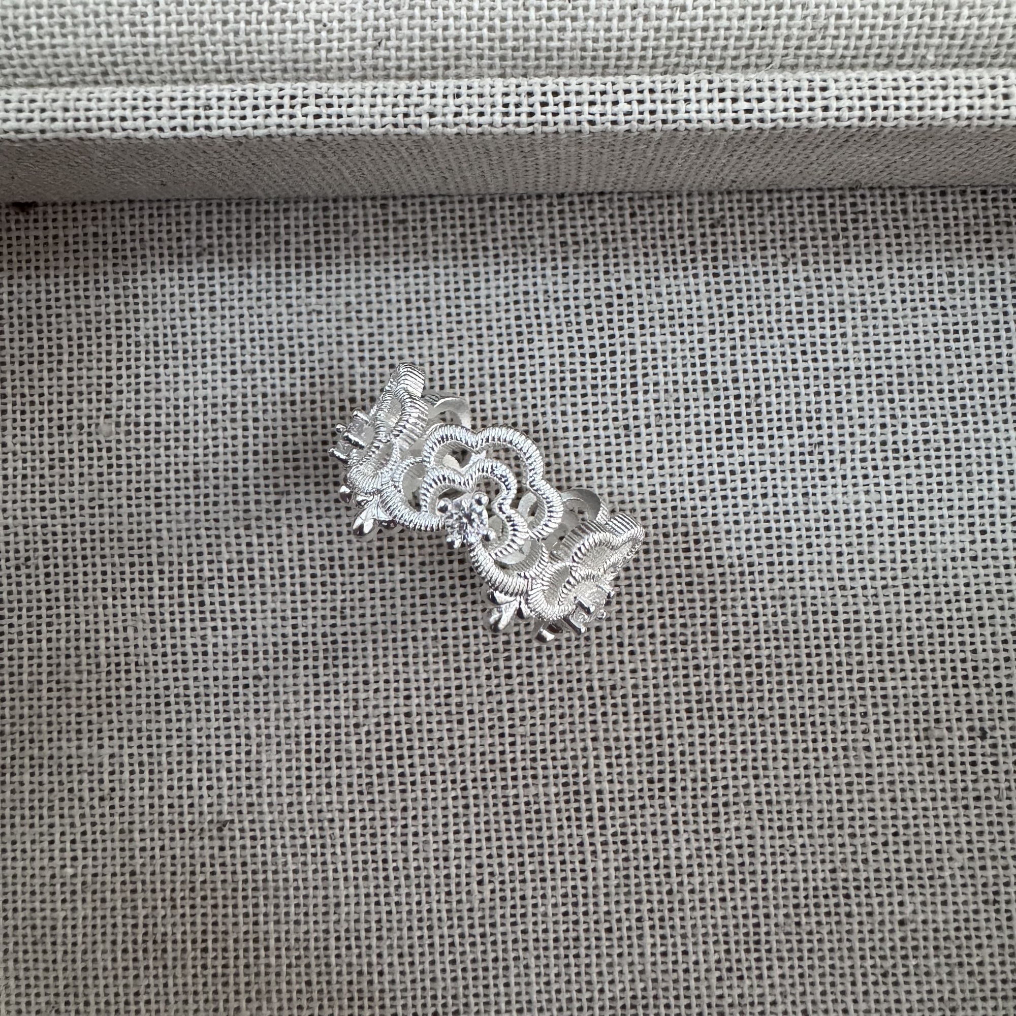 s925银《浪纹浮影》小众设计轻奢高级感ins开口指环食指戒气质女