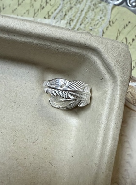 S925纯银《风栖羽环》日韩森系羽毛小众设计轻奢气质百搭戒指