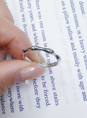 S999足银竹节素戒小众设计