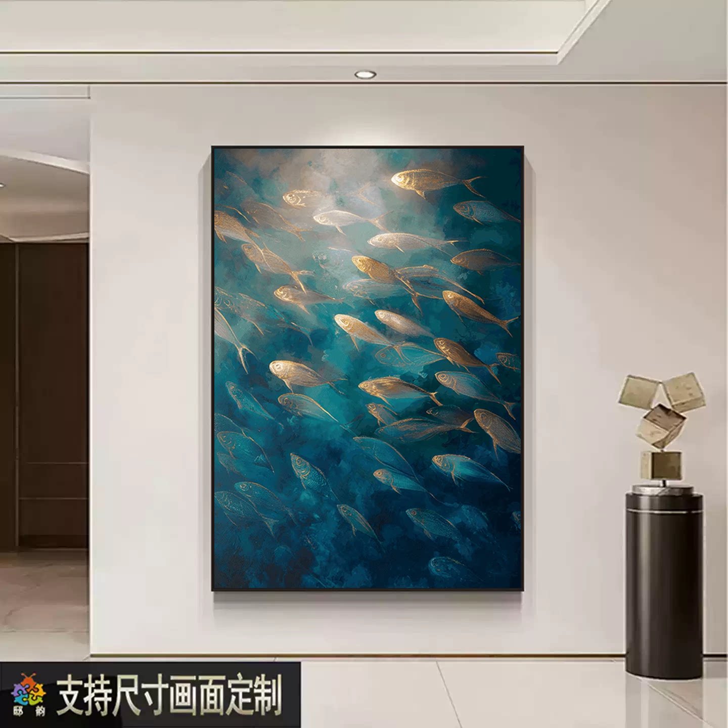 意式极简客厅装饰画新款抽象砂岩肌理画酒店过道玄关挂画餐厅壁画