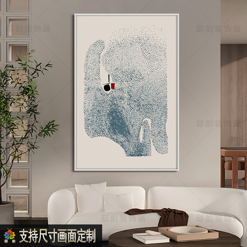 抽象奶油宅寂侘寂风样板间无框画定制民宿酒店软装油画布装饰挂画图片
