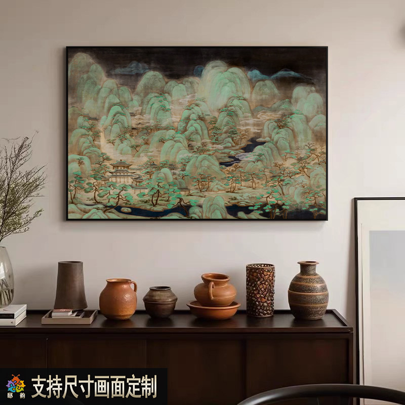 现代意式山水画客厅玄关装饰画法式中古酒店抽象艺术挂画定制壁画,家居饰品,现代装饰画,淘宝优惠券,粉丝福利购,淘宝优惠卷