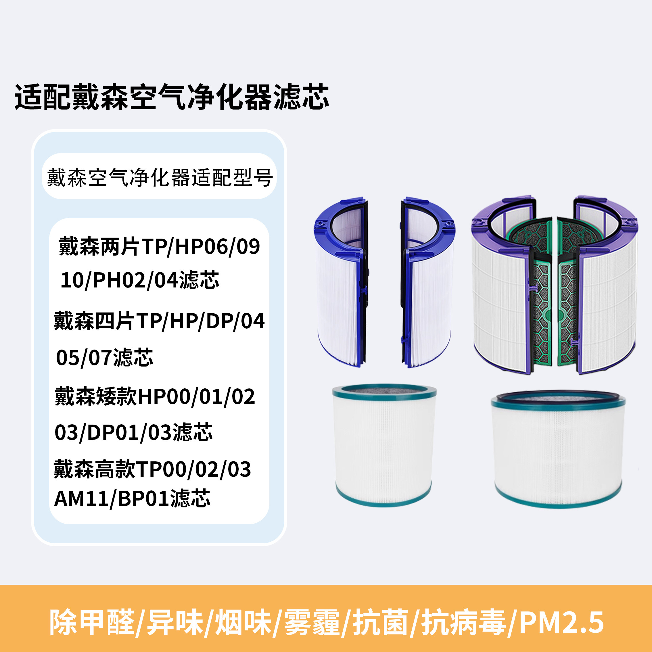 适配Dyson戴森风扇空气净化器滤芯TP/HP/DP04/05/06/07/ 滤网AM11