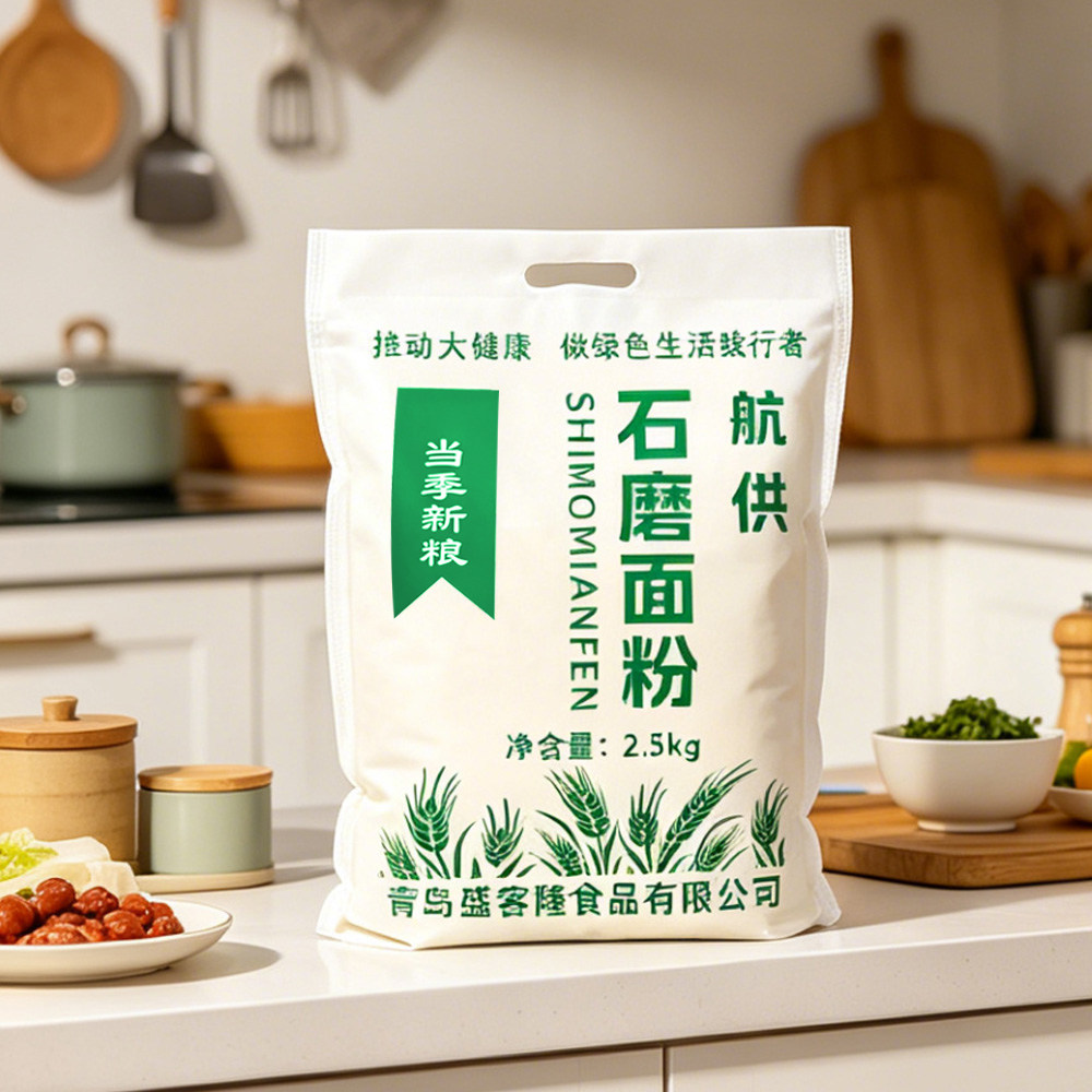 山东青岛盛客隆航供现磨石磨面粉2.5kg农家包饺子新麦馒头无添加