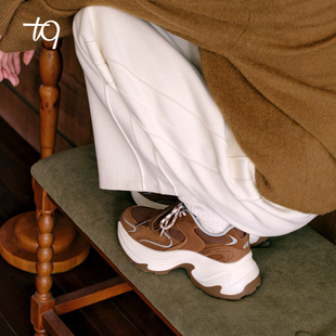 Talitaqoom2025年秋季新款休闲时尚厚底增高老爹鞋透气舒适tq女鞋