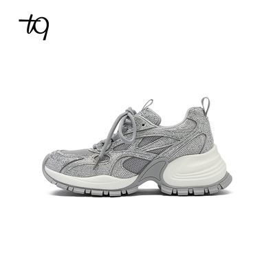 Talitaqoom2026年春季新款休闲鞋钻面百搭增高运动鞋老爹鞋TQ女鞋