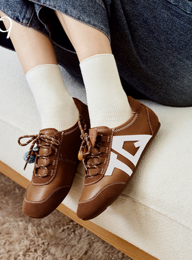 沈月同款Talitaqoom德训鞋2025秋季新款潘多洛女鞋方头复古tq鞋子