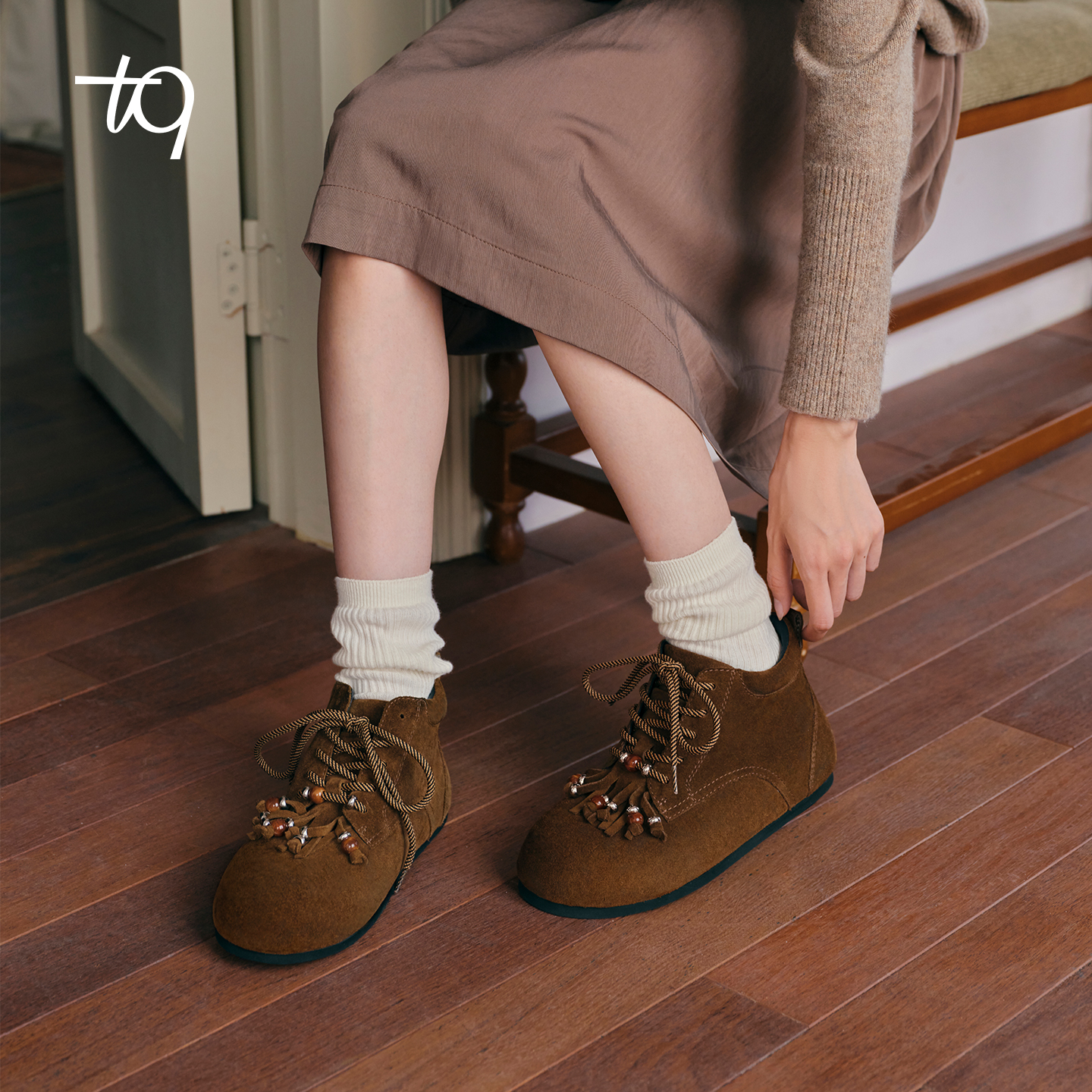 Talitaqoom2025冬季新款冬日复古时髦厚底内增高软底休闲胖丁鞋女