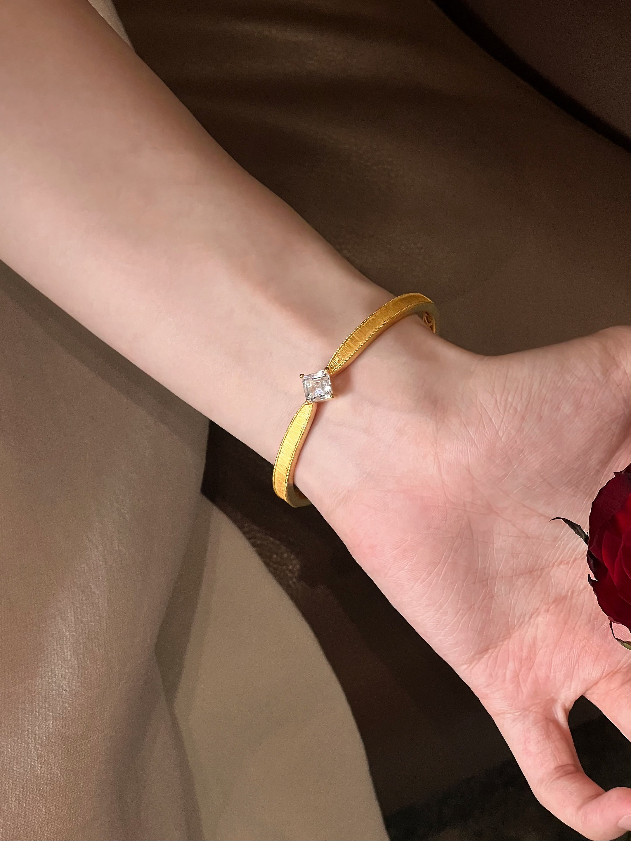 5D公主方钻手镯黄金镶嵌999足金,黄金,定价黄金手镯,淘宝优惠券,粉丝福利购,淘宝优惠卷