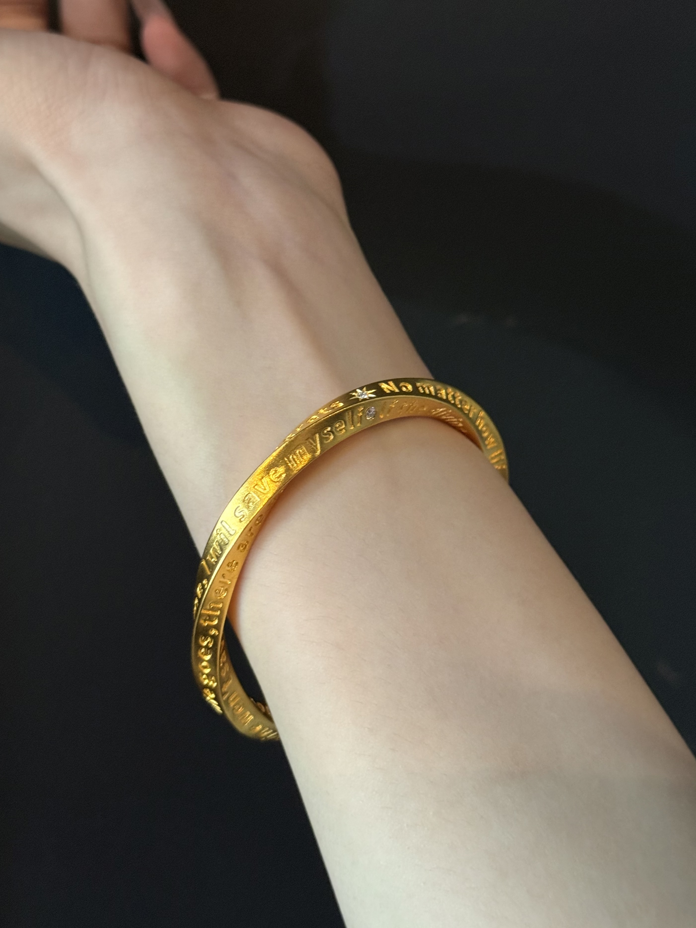 点钻莫比乌斯手镯黄金镶嵌999足金