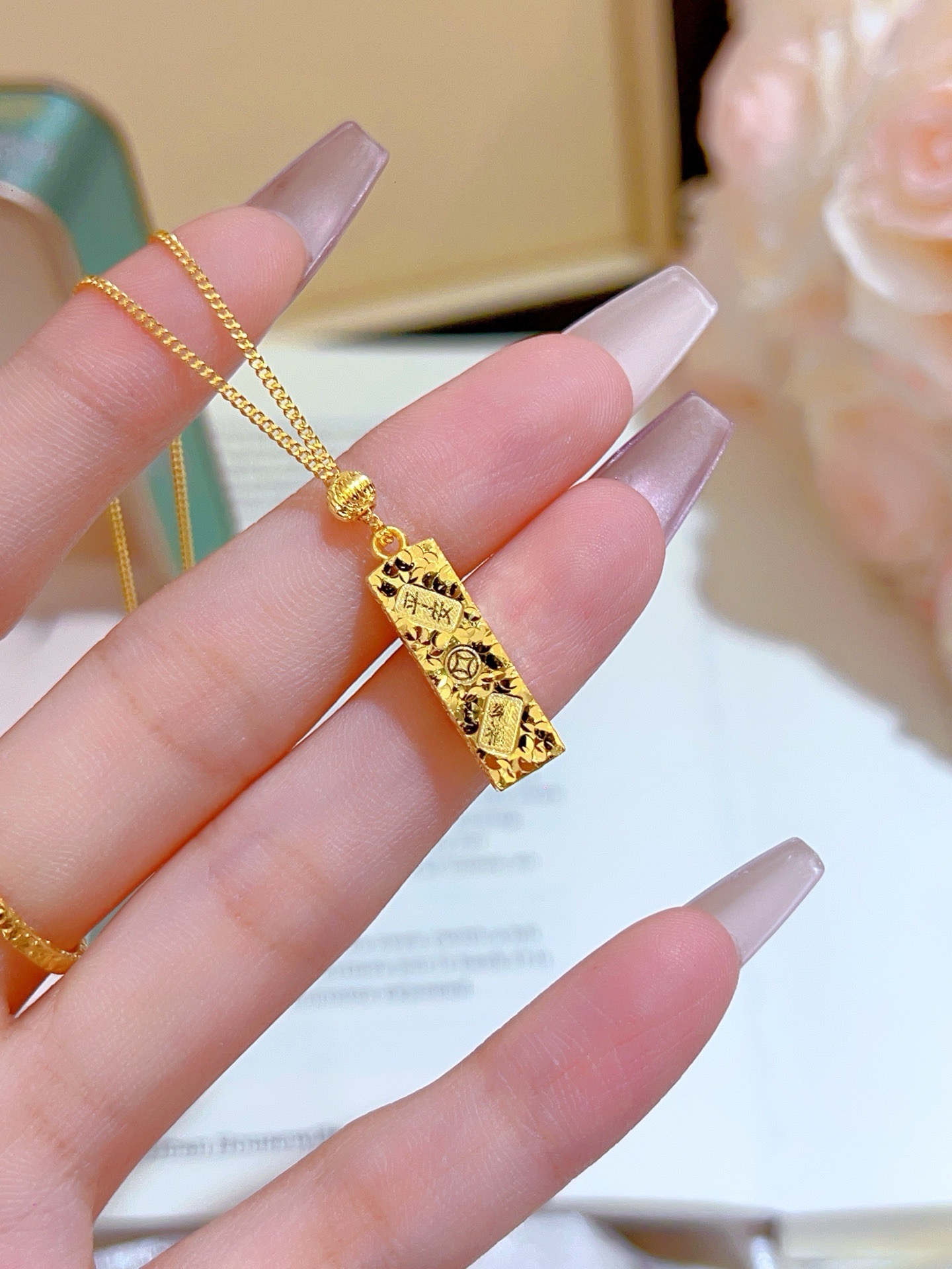 吉言四方来财套链黄金项链999足金素金