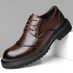 男鞋 百搭皮鞋 商务正装 真皮时尚 大头皮鞋 福洛森厂家直销爆款