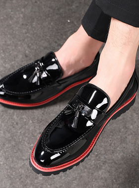 英伦皮鞋男透气商务正装男鞋夏季男士一脚蹬孟克鞋休闲百搭潮鞋