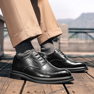 英伦风低帮厚底结婚新郎鞋 皮鞋 男鞋 内6cm商务正装 8cm 男款