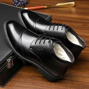 高帮爸爸男鞋 棉鞋 男商务正装 保暖加绒加厚休闲皮鞋 男冬季