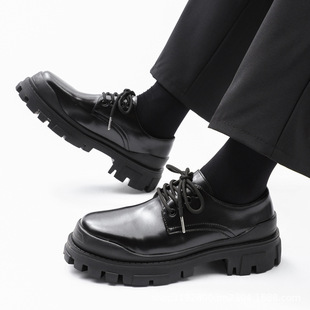鞋 1966 通勤潮流黑色工装 男大头休闲皮鞋 1厚底真皮小众德比鞋