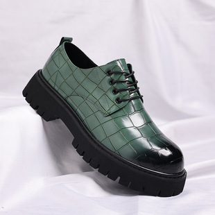大头圆头休闲皮鞋 厚底男皮鞋 男鞋 鞋 严选 英伦潮商务正装