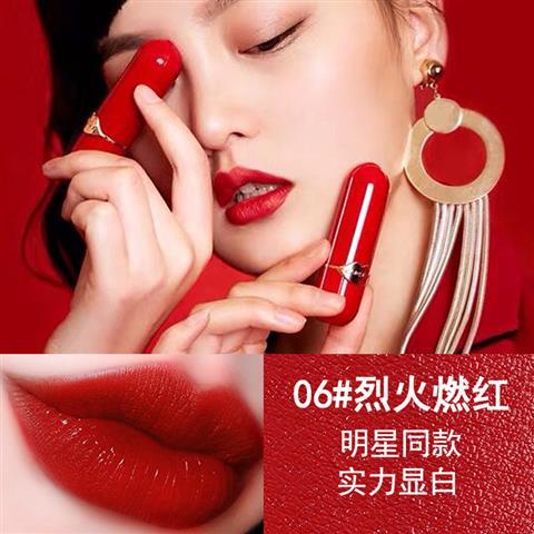 卡姿兰小红唇口红持久滋润10日落橙红05草莓亮红