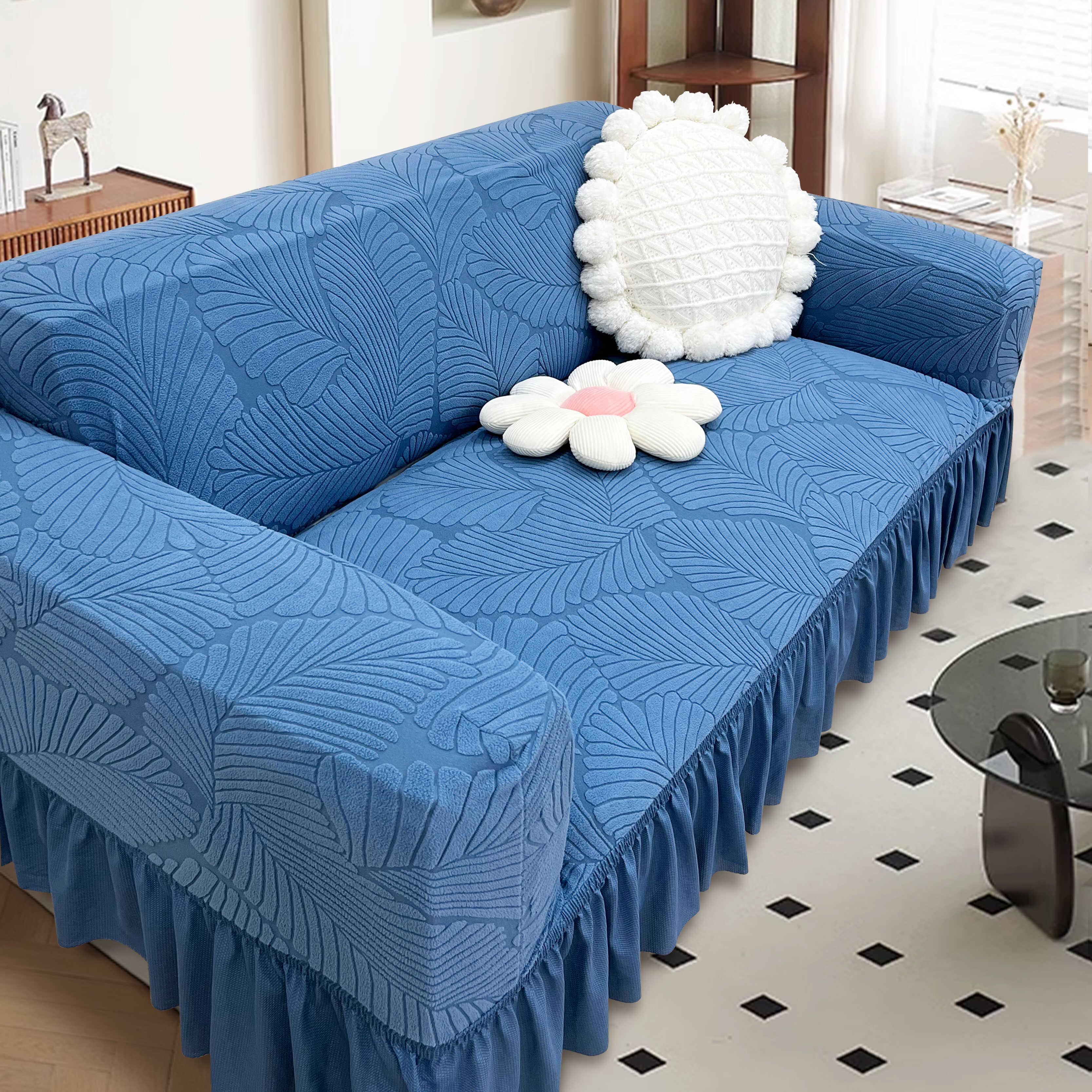 四季裙边沙发套罩全包卍能套防尘组合三位一贵妃通用老式沙发盖布