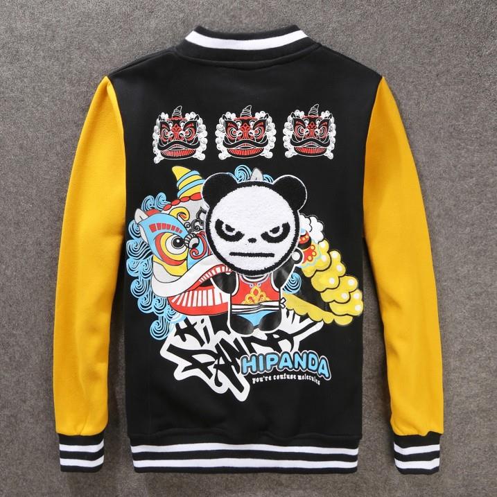 香港正品潮牌秋冬不死熊猫人棒球服男款加绒外套大码卫衣棒球衫女