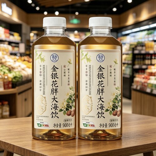 盒马金银花胖大海饮900ml