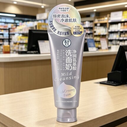 盒马净润氨基酸洗面奶100g泡沫丰盈温和保湿无酒精激素无香精包邮