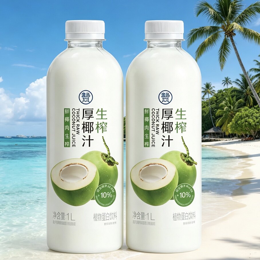 盒马鲜椰肉生榨厚椰汁1升330ml口感细腻果汁饮料椰奶椰子水包邮