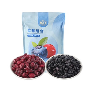 盒马MAX莓莓组合（整颗蔓越莓+蓝莓）500g酸甜细腻去核含独立小袋