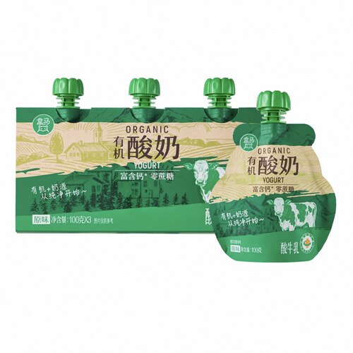 盒马有机酸奶100g*3袋零蔗糖