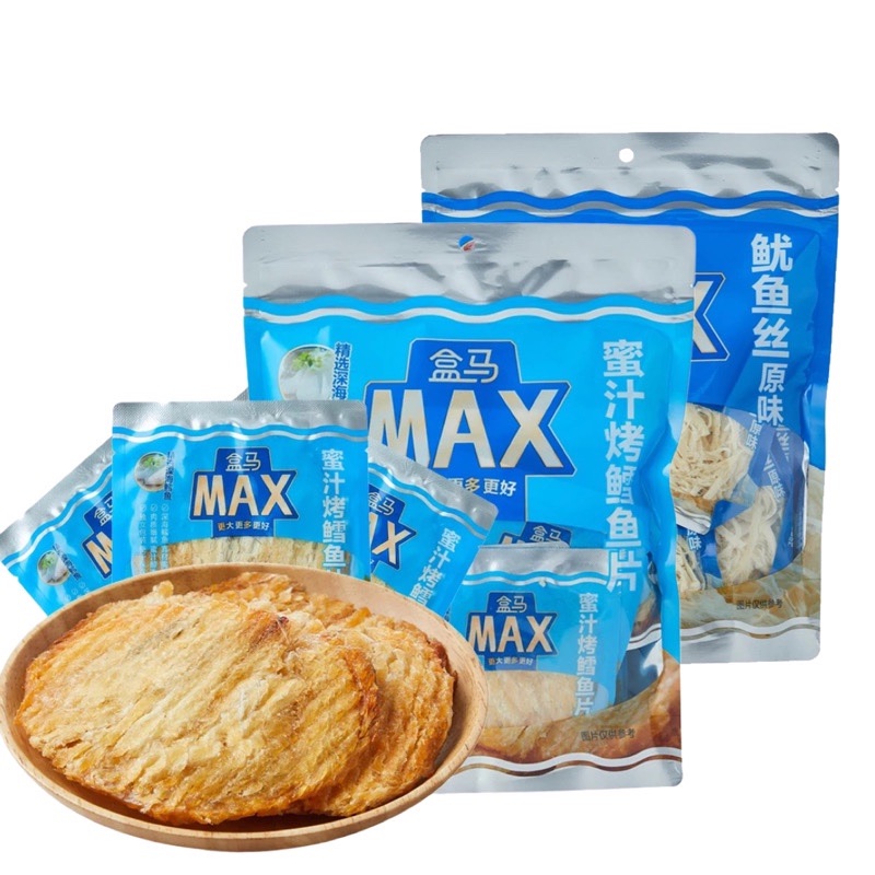 盒马MAX蜜汁烤鳕鱼片原味鱿鱼丝