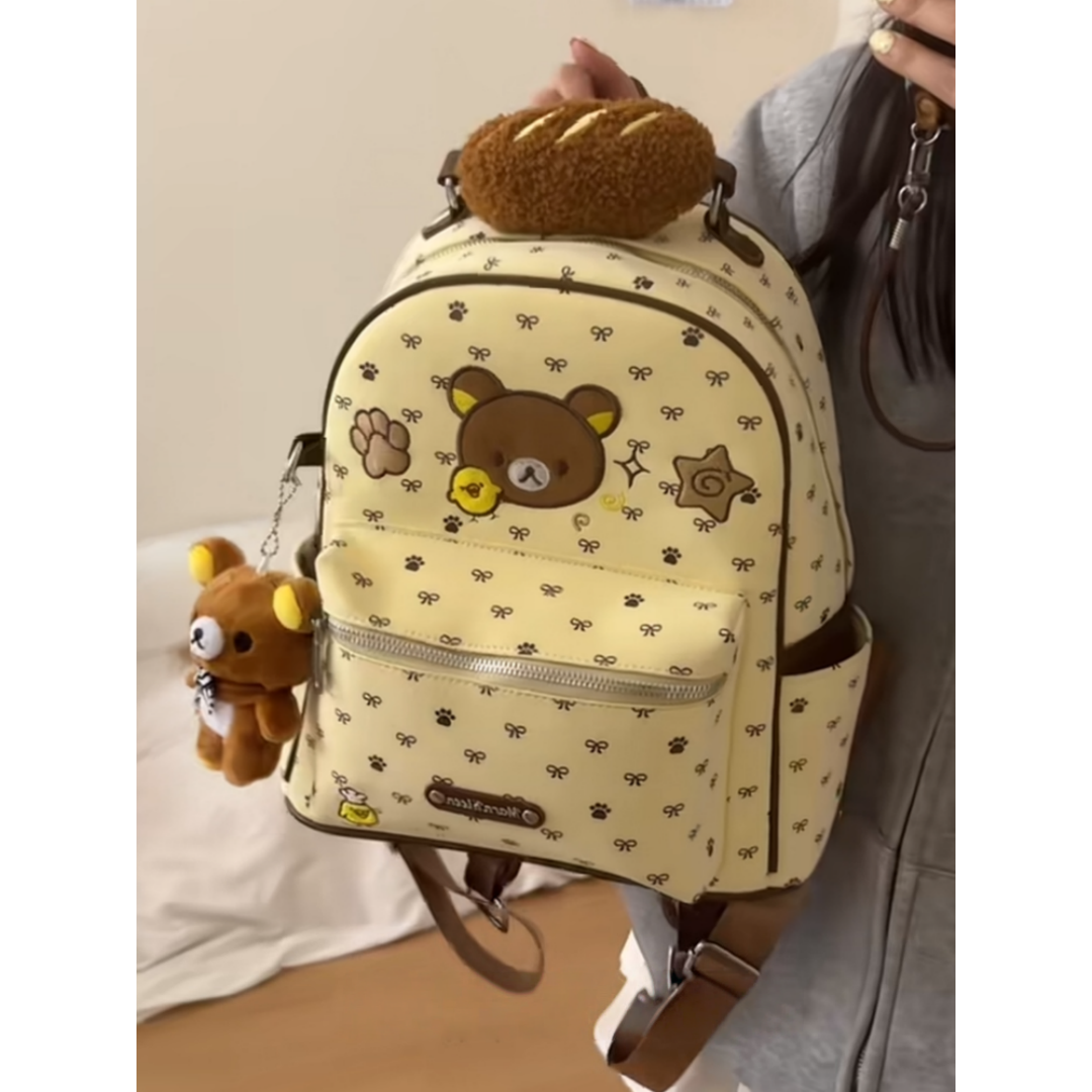 萌系轻松熊高颜值女生双肩包