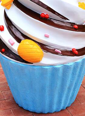 门店冰淇淋仿真玻璃钢雕塑商业街橱窗雪糕装饰品甜品蛋糕落地摆件