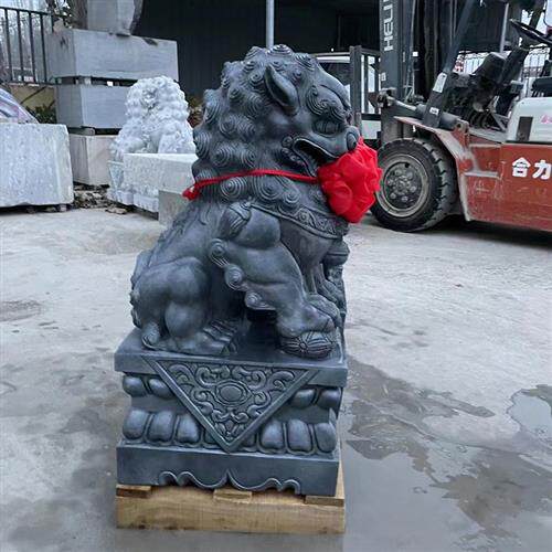 一对石雕石狮青石看门摆件动物雕塑大型汉白玉酒店家用雕塑摆件