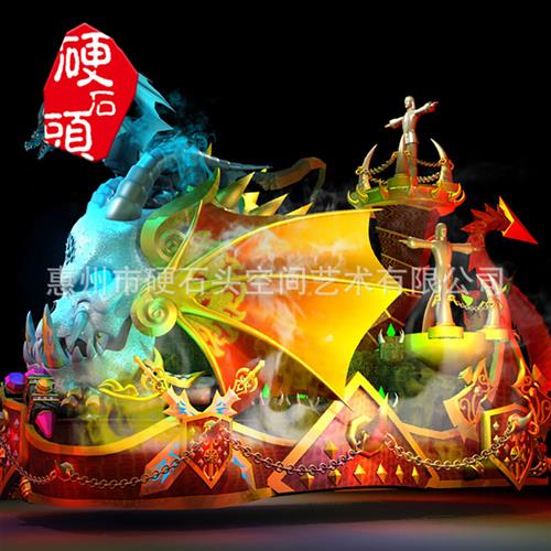 大象雕塑玻璃钢花车节日巡游彩车庆典彩船花车租赁互动设备