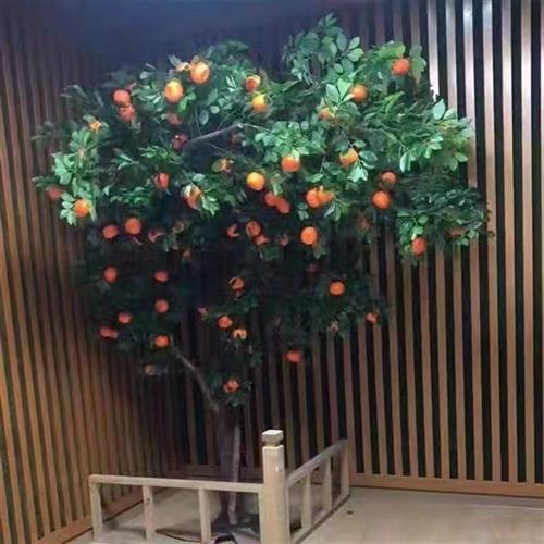 仿真桔子树假树各种仿真植物造型树客厅玄关商场
