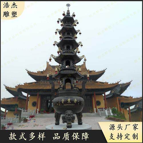 大型铸铜故宫宝鼎三层盖多层塔炉一层香炉园林景观寺庙影视城雕塑